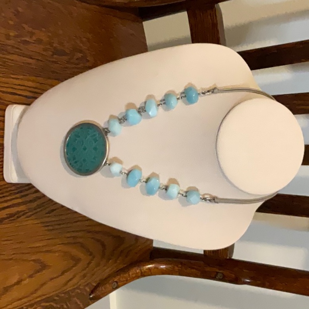 Silpada Aqua Bead and Sterling Silver Necklace